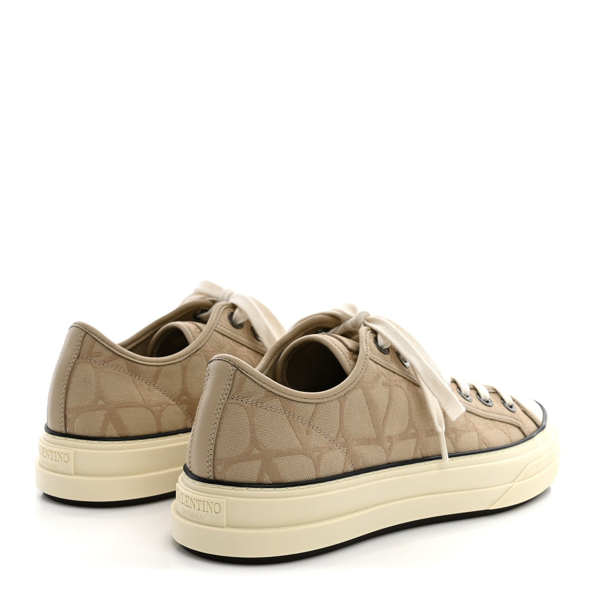 Valentino Garavani Canvas Iconographe VLogo Sneakers 41 Beige