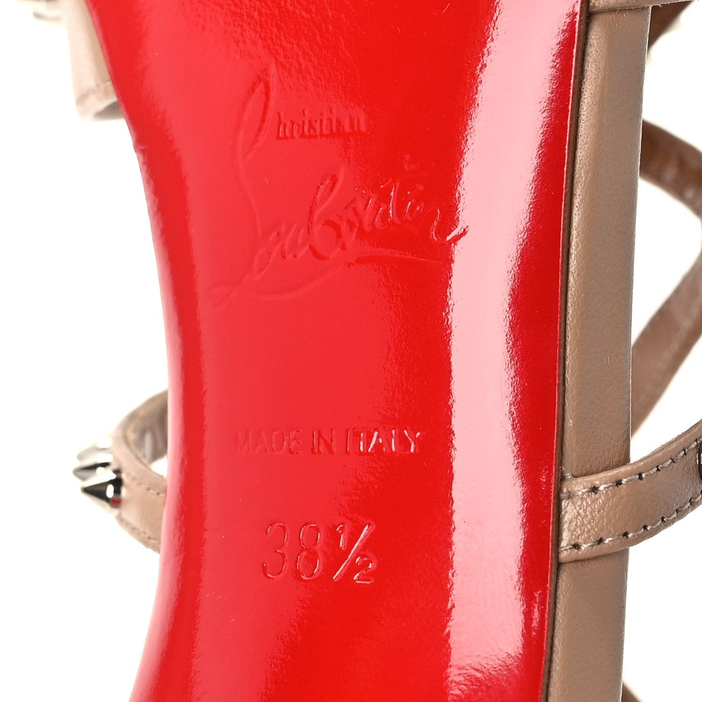 Christian Louboutin Nappa Studded Women's Tatooshka 100 Pumps 38.5 Blush