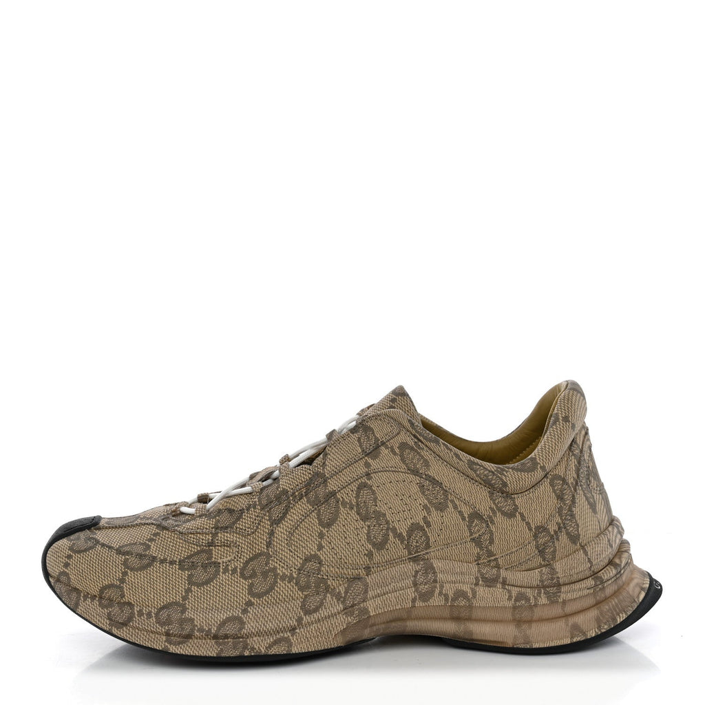 Gucci Plume Calfskin Men's Run Sneakers 11.5 Beige Ebony
