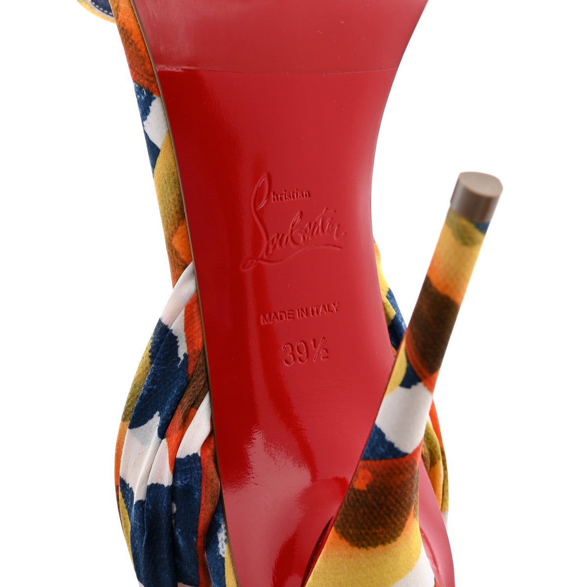 Christian Louboutin Satin Women's Miss Z Du Desert Sandals 39.5 Multicolor
