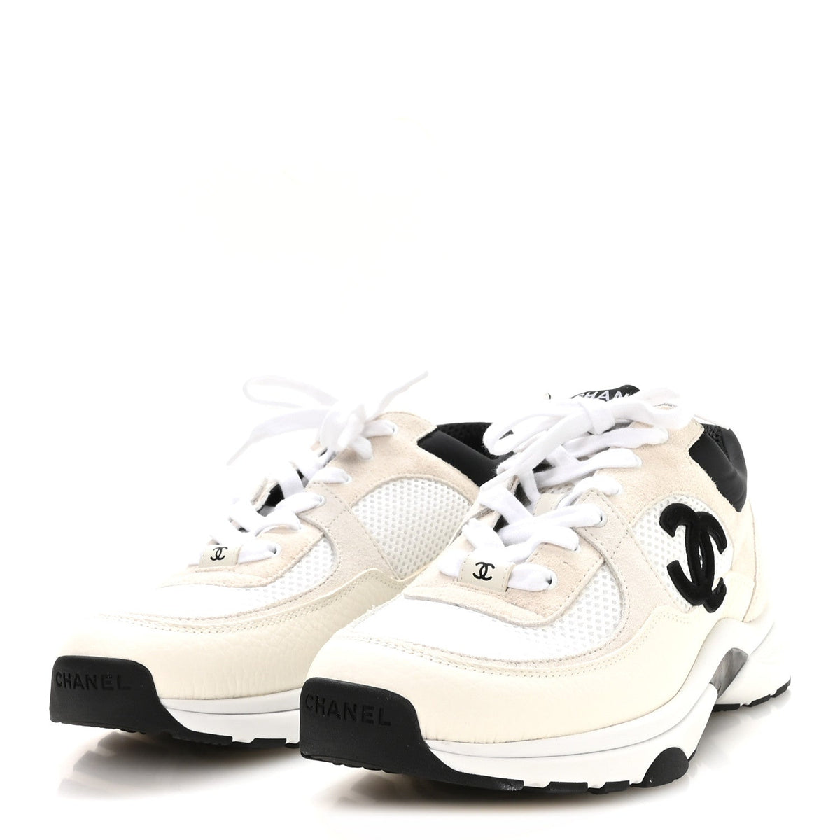 Chanel Mesh Suede Calfskin CC Women's Sneakers