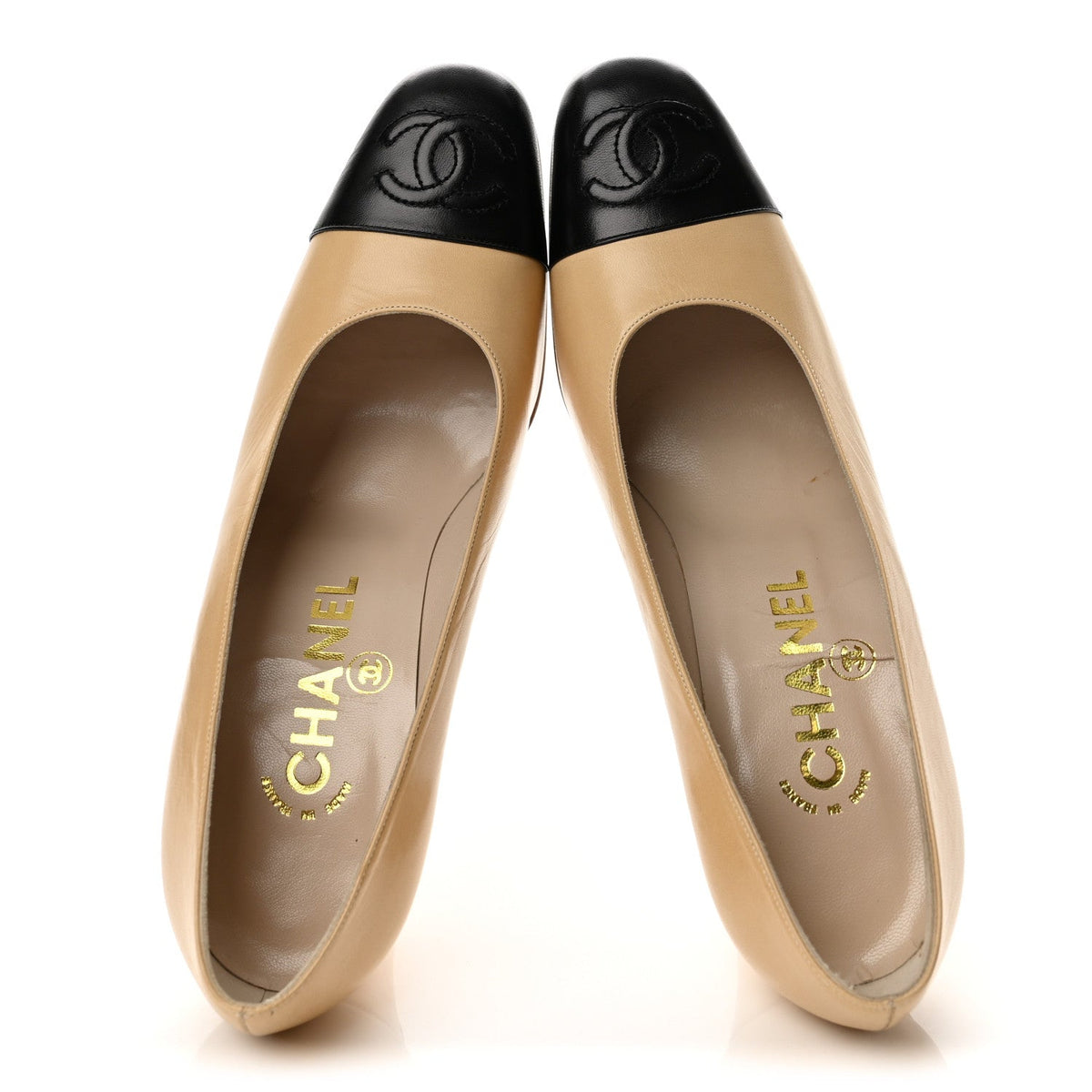 Chanel Lambskin Cap Toe CC Women's Pumps