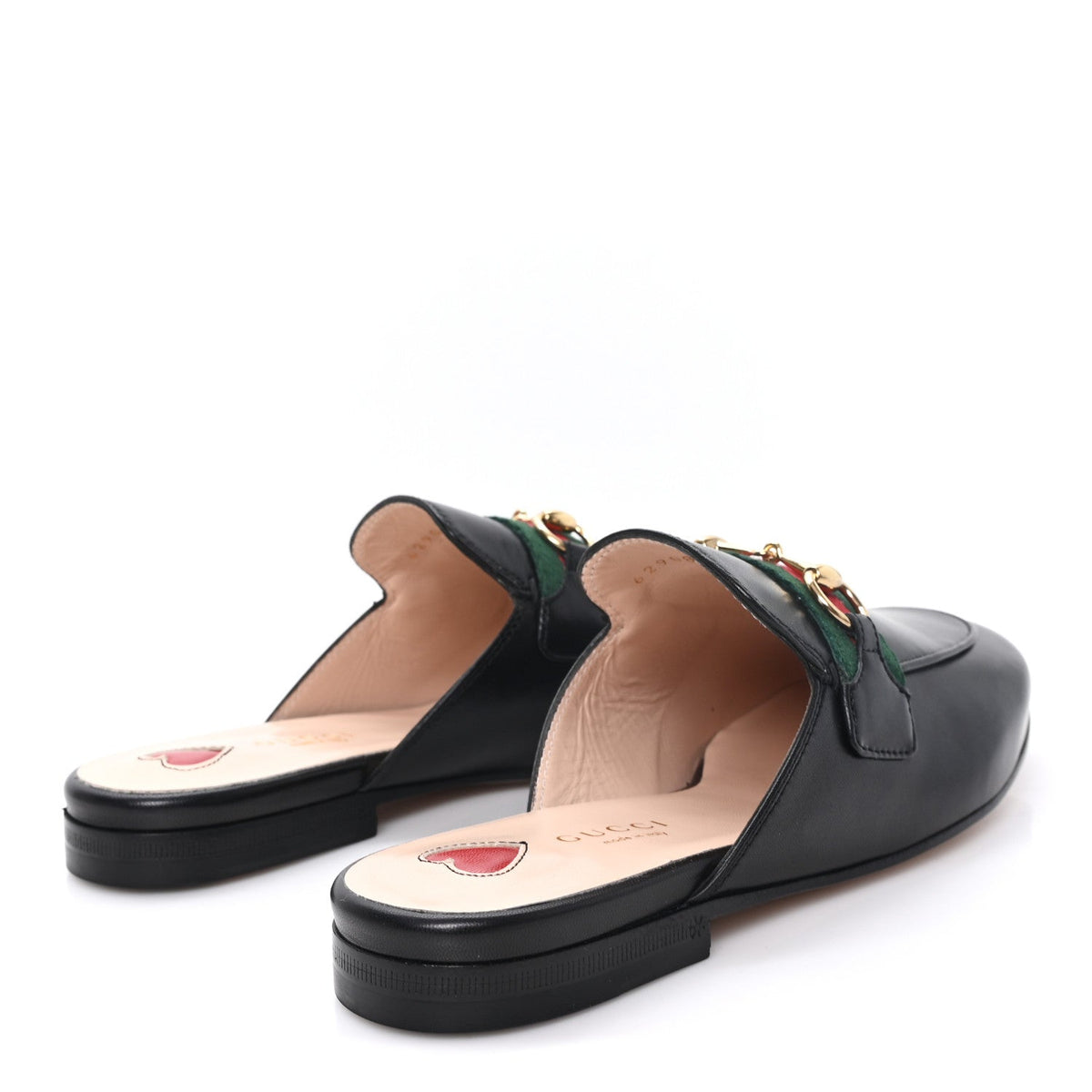 Gucci Malaga Kid Web Women's Princetown Slippers 35.5 Black