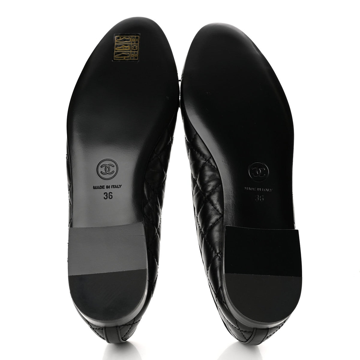 Chanel Aged Calfskin Quilted CC Cap Toe Women's Flats