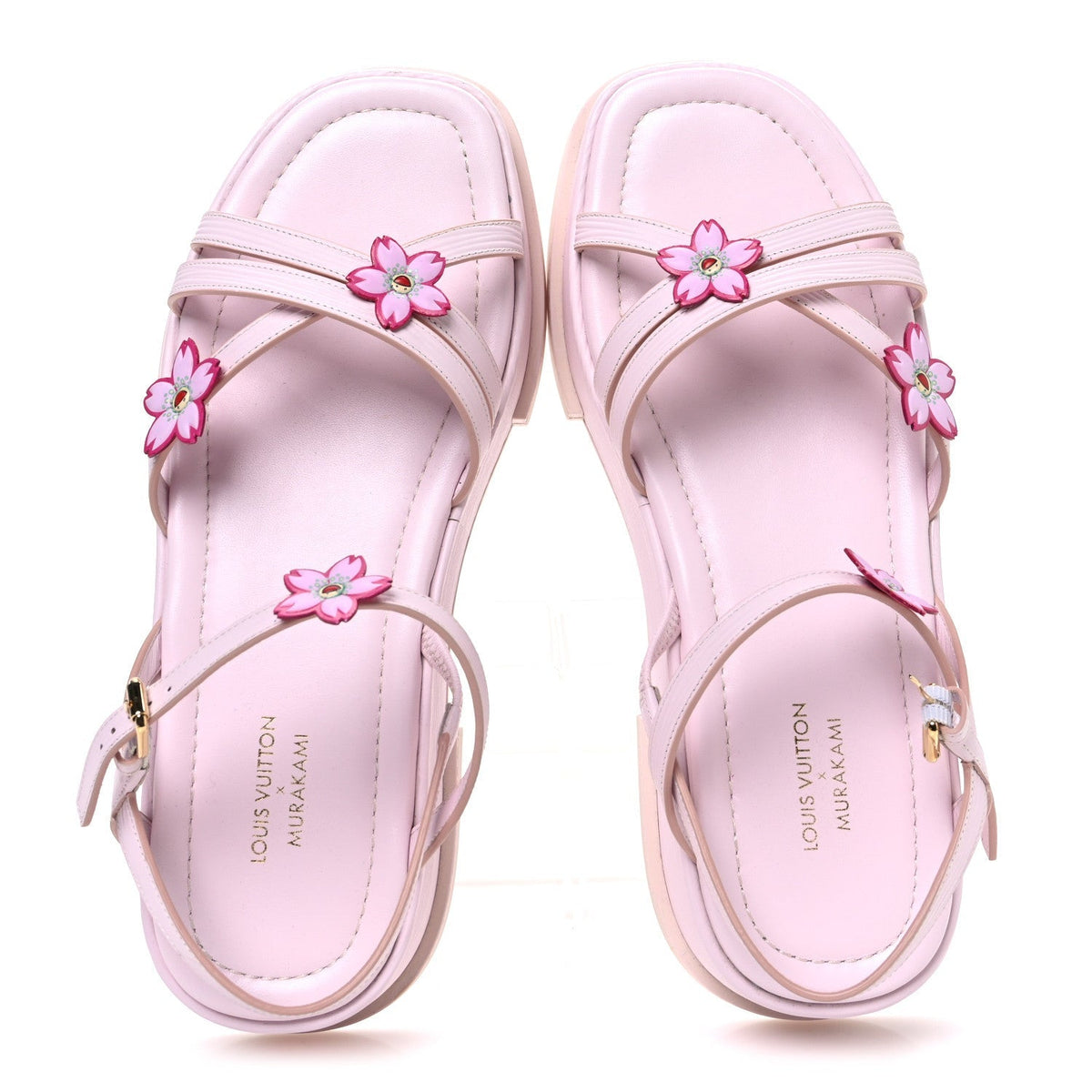 Louis Vuitton Calfskin Women's LV X TM Maya Flatform Sandals 40 Light Pink