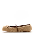 Shearling Horsebit Ballet Flats Beige