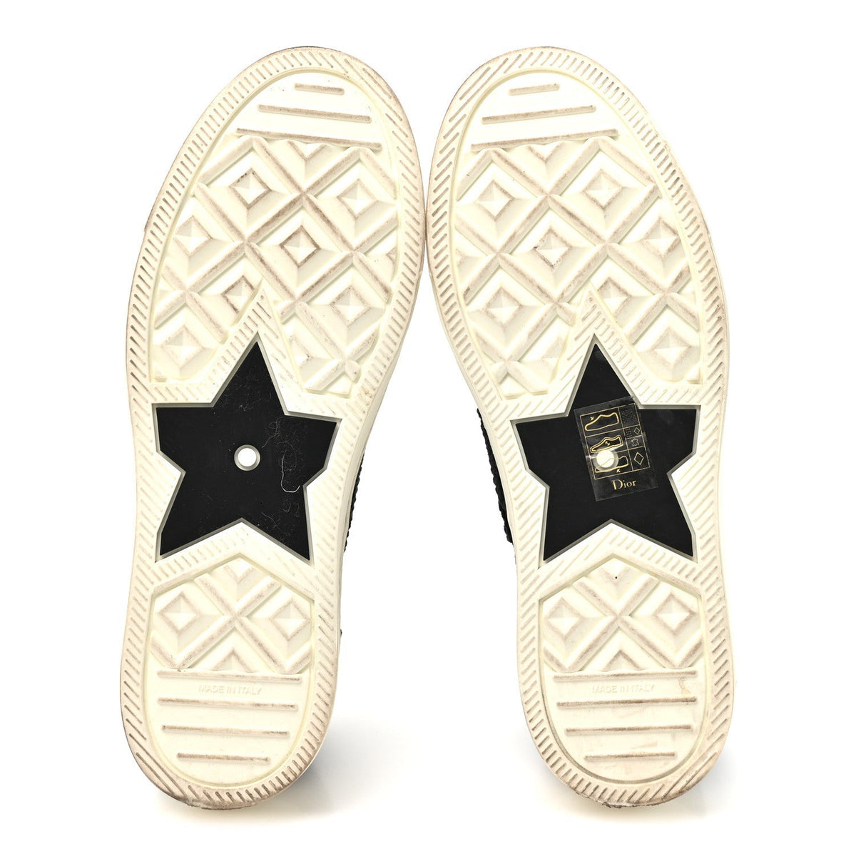 Dior Macramé Embroidered Cotton Women's Walk'N'Dior Sneakers 36 Black and White