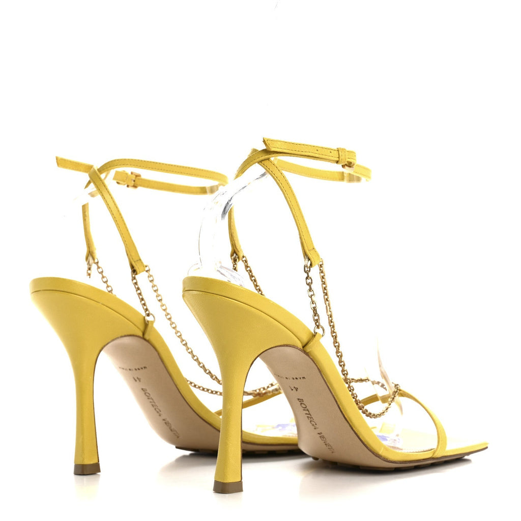 Bottega Veneta Lambskin Stretch Chain Strap 90mm Women's Sandals 41 Buttercup