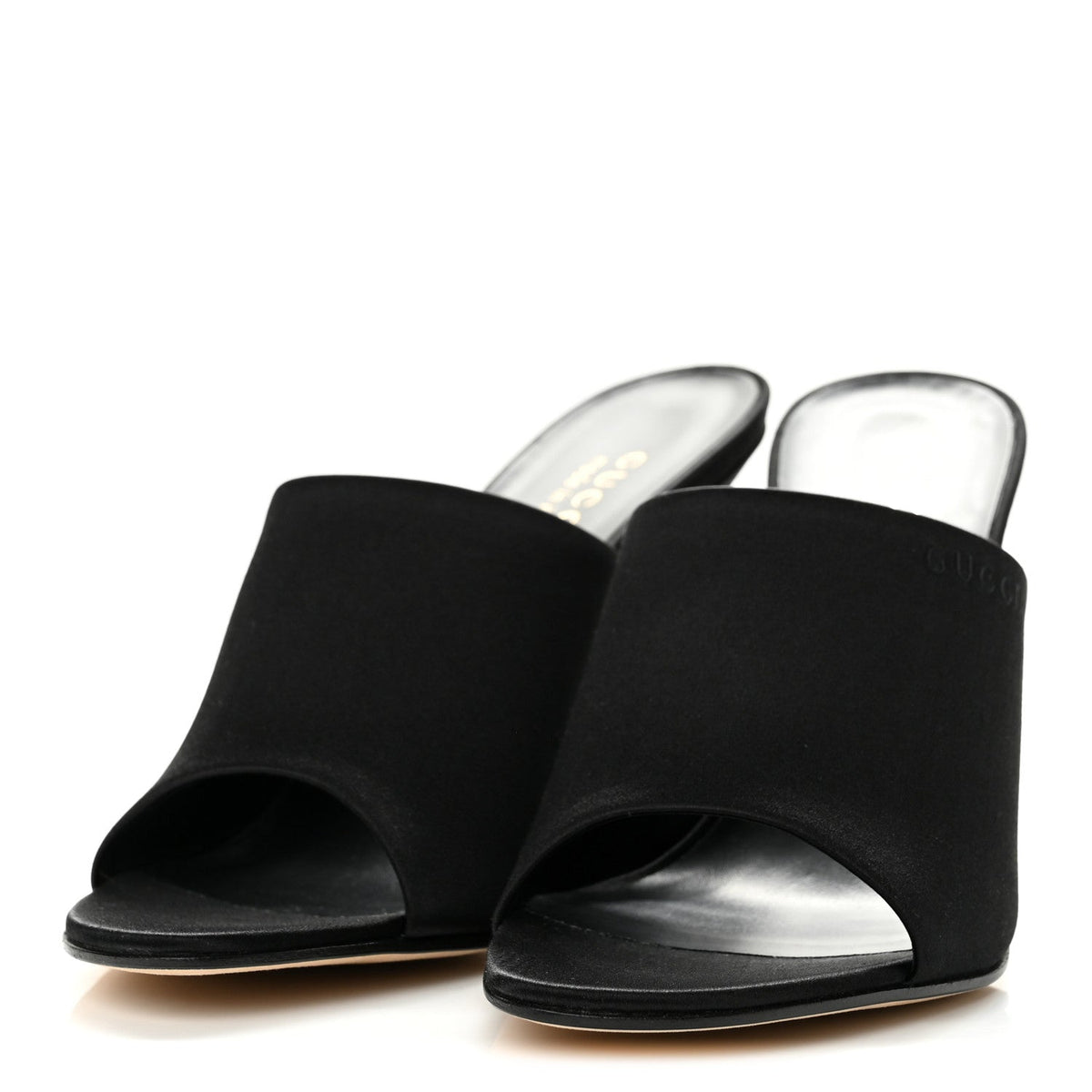 Gucci Raso Seta Logo Sandal 10.2cm Women's Pumps Black
