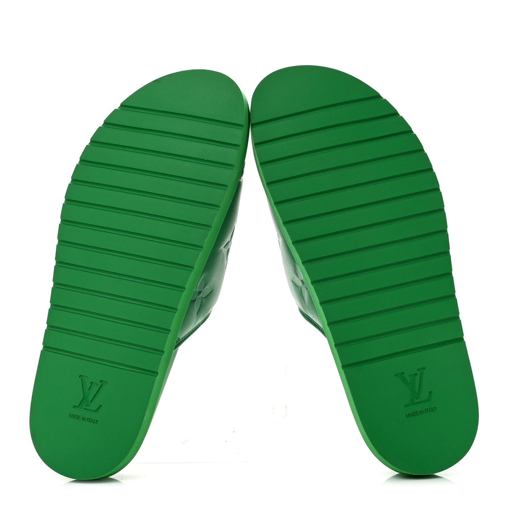 Louis Vuitton Technical Fabric Women's Pool Pillow Comfort Mules 41 Green