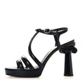 Chanel Patent Crumpled Calfskin Women's Parthenon Platform Sandals 39.5 Black