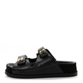 Chanel Lambskin Velcro Dad Chain CC Women's Slide Sandals Black