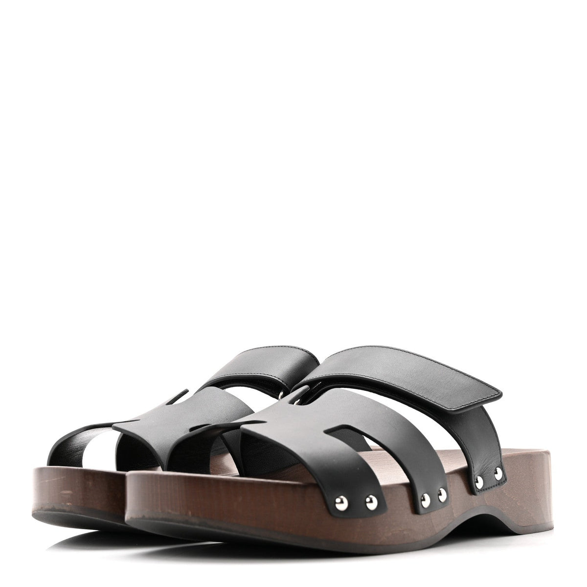 Hermes Calfskin Women's Kos Clogs 39 Black