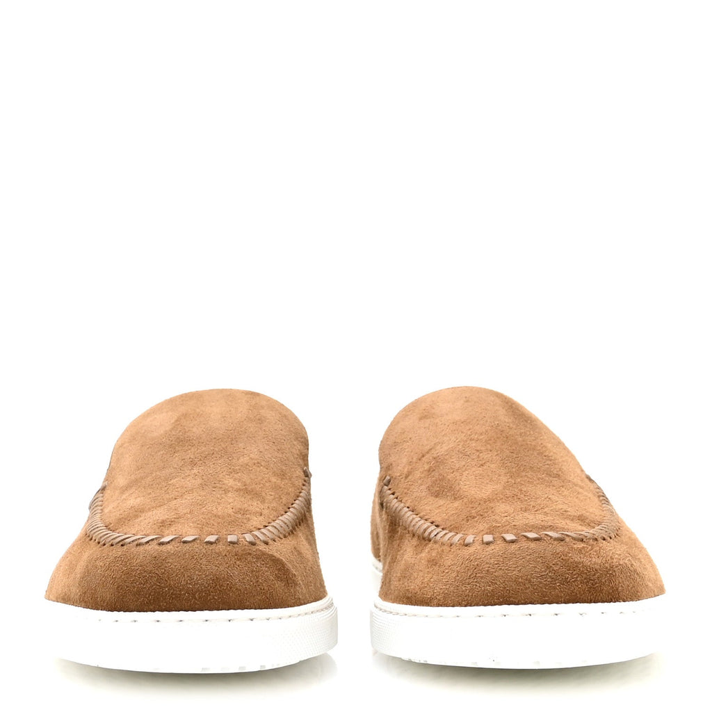 Hermes Suede Goatskin Men's Julian Loafers 42 Brun Frume