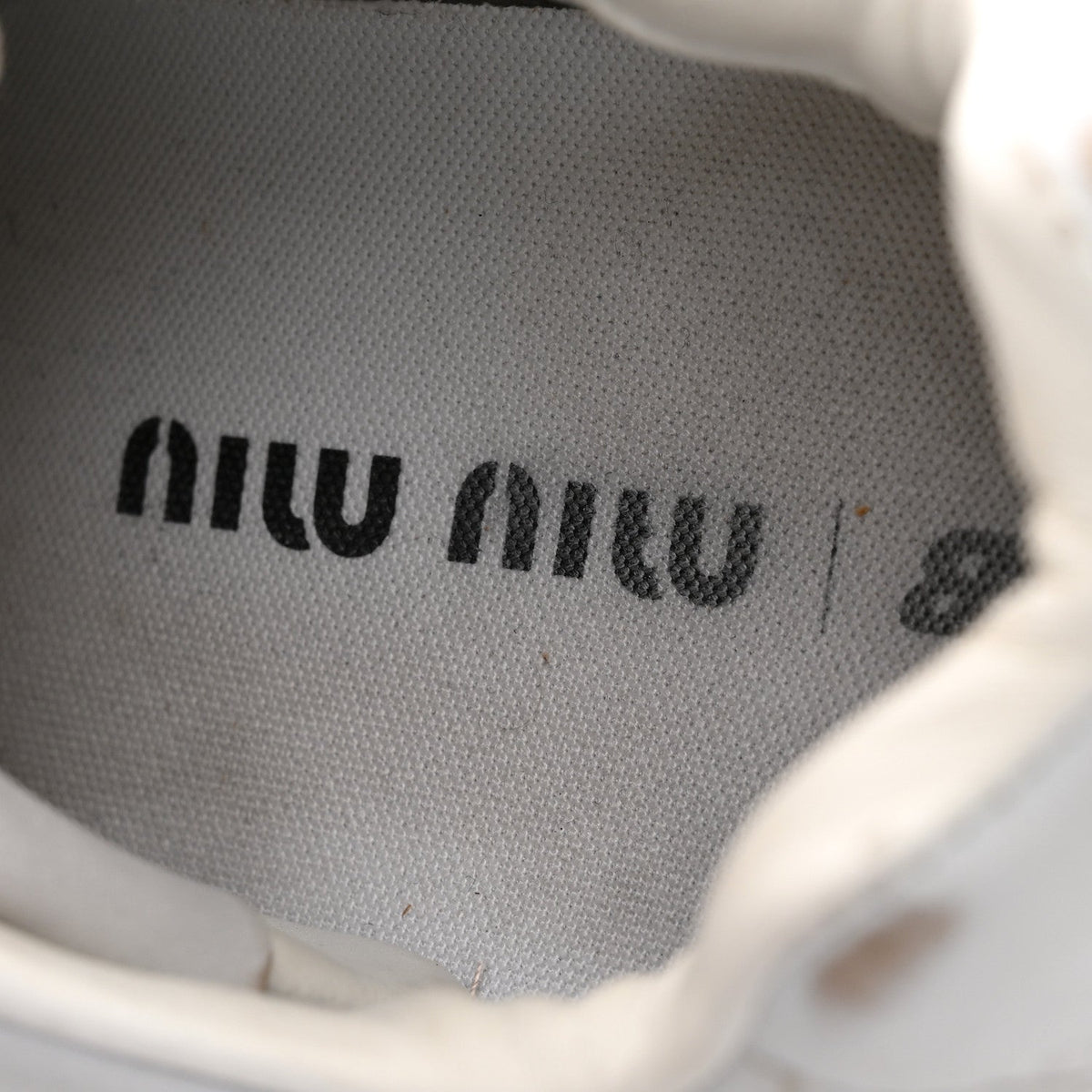 Miu Miu Bleached Calfskin Women's 530 SL Sneakers 39 White