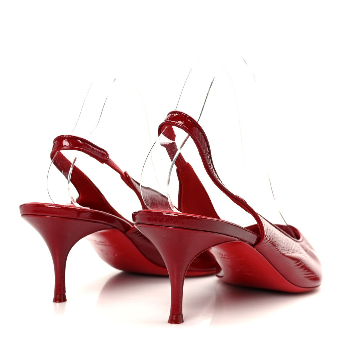 Christian Louboutin Patent Women's Vogue Sporty Kate 55 Slingback 40.5 Loubi