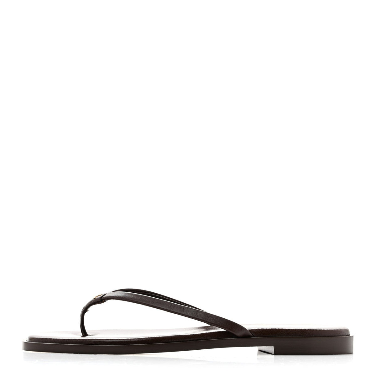 Goatskin Times Square Thong Sandals Brown