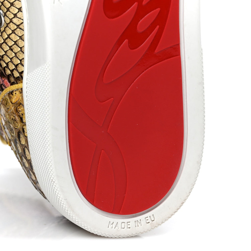 Christian Louboutin Snakeskin Men's Louis Flat Sneakers 40 Multicolor