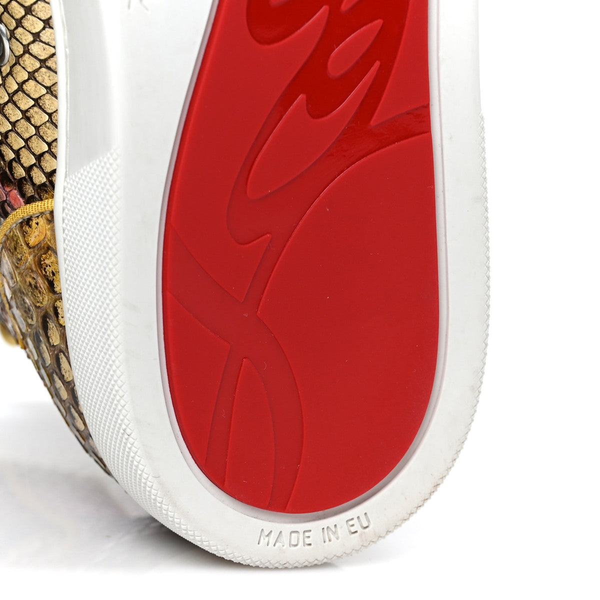Christian Louboutin Snakeskin Men's Louis Flat Sneakers 40 Multicolor