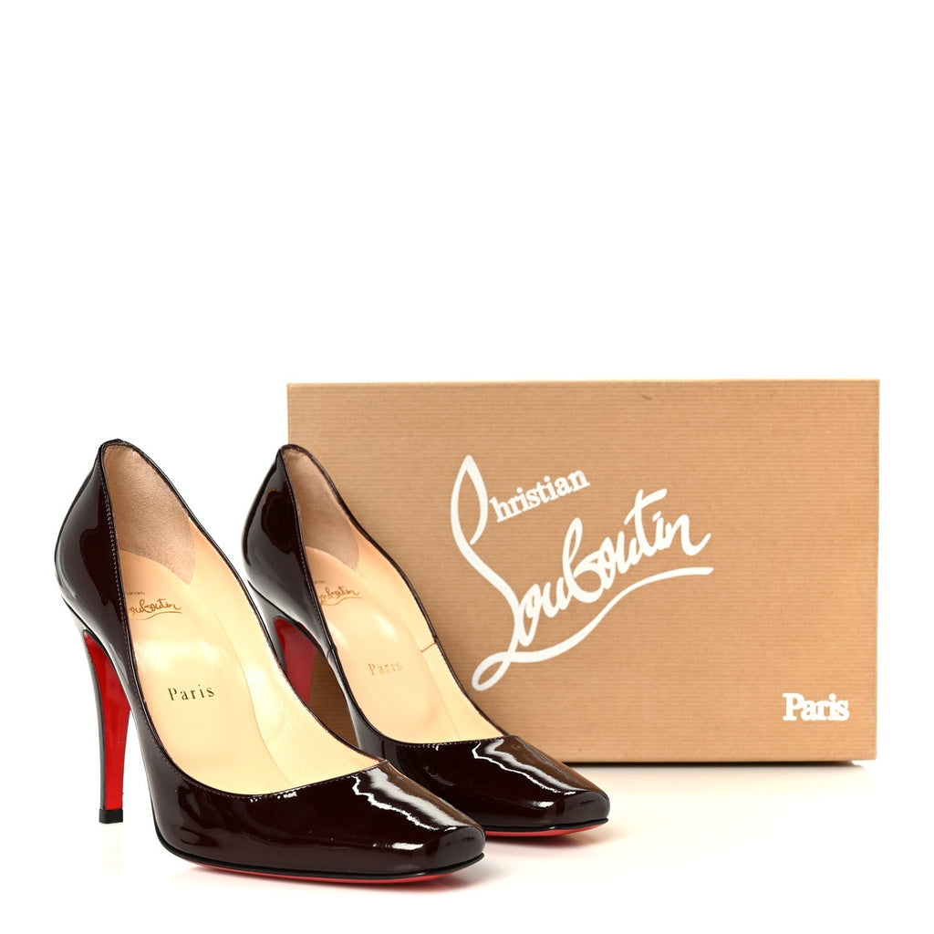 Christian Louboutin Patent Particule 100 Women's Pumps Plum