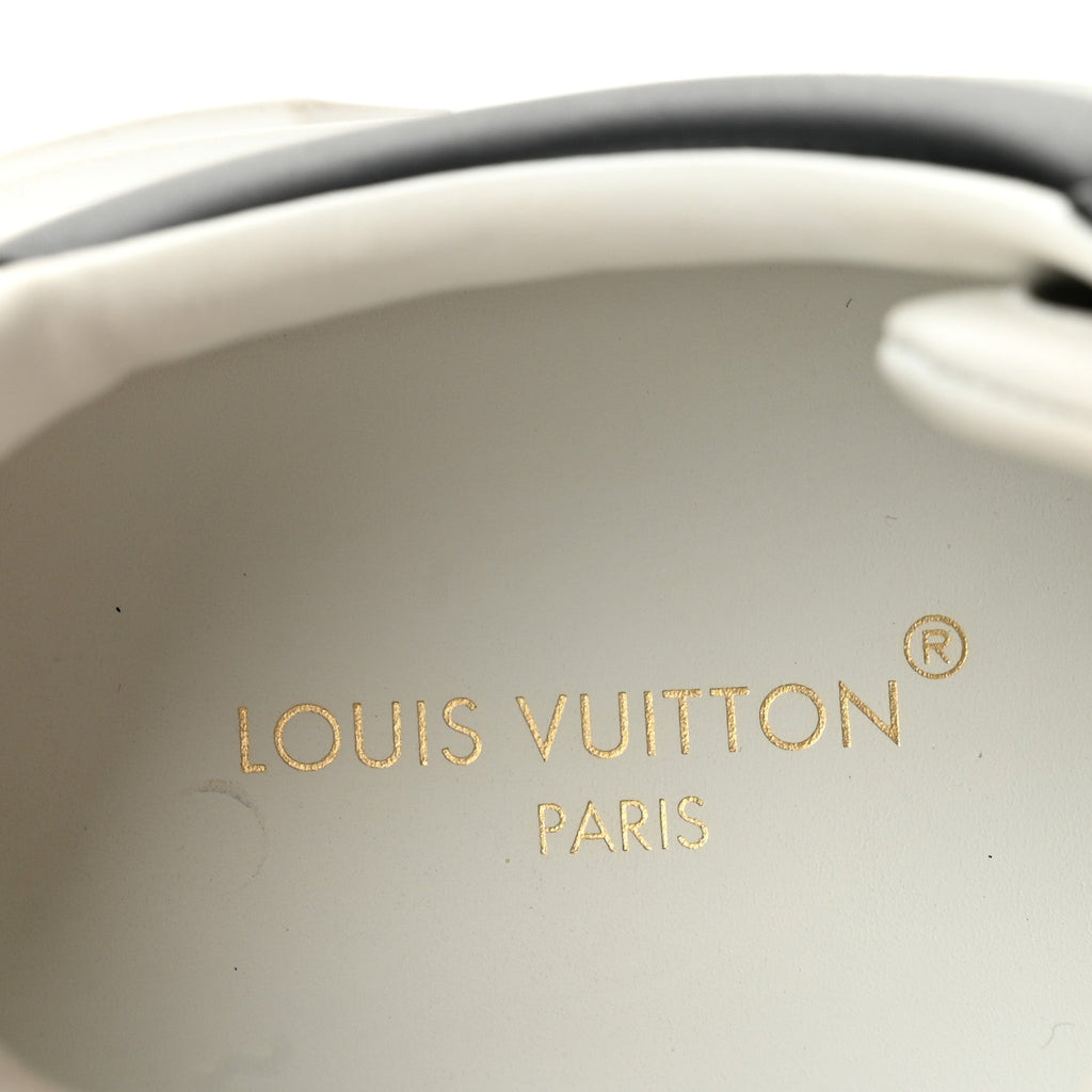 Louis Vuitton Monogram Embossed Calfskin Women's Time Out Sneakers 37 White Black