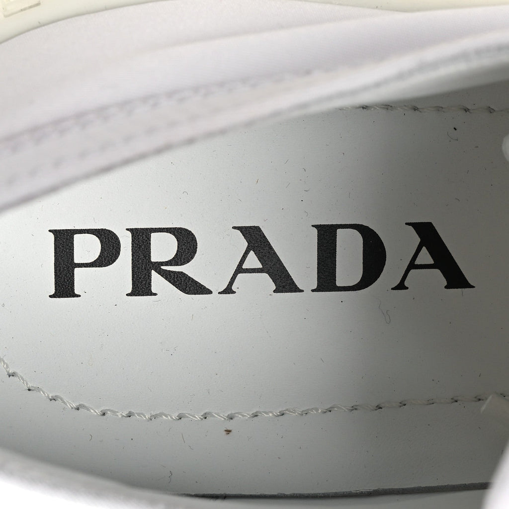 Prada Re-Nylon Gabardine Women's Double Wheel Sneakers 40 White