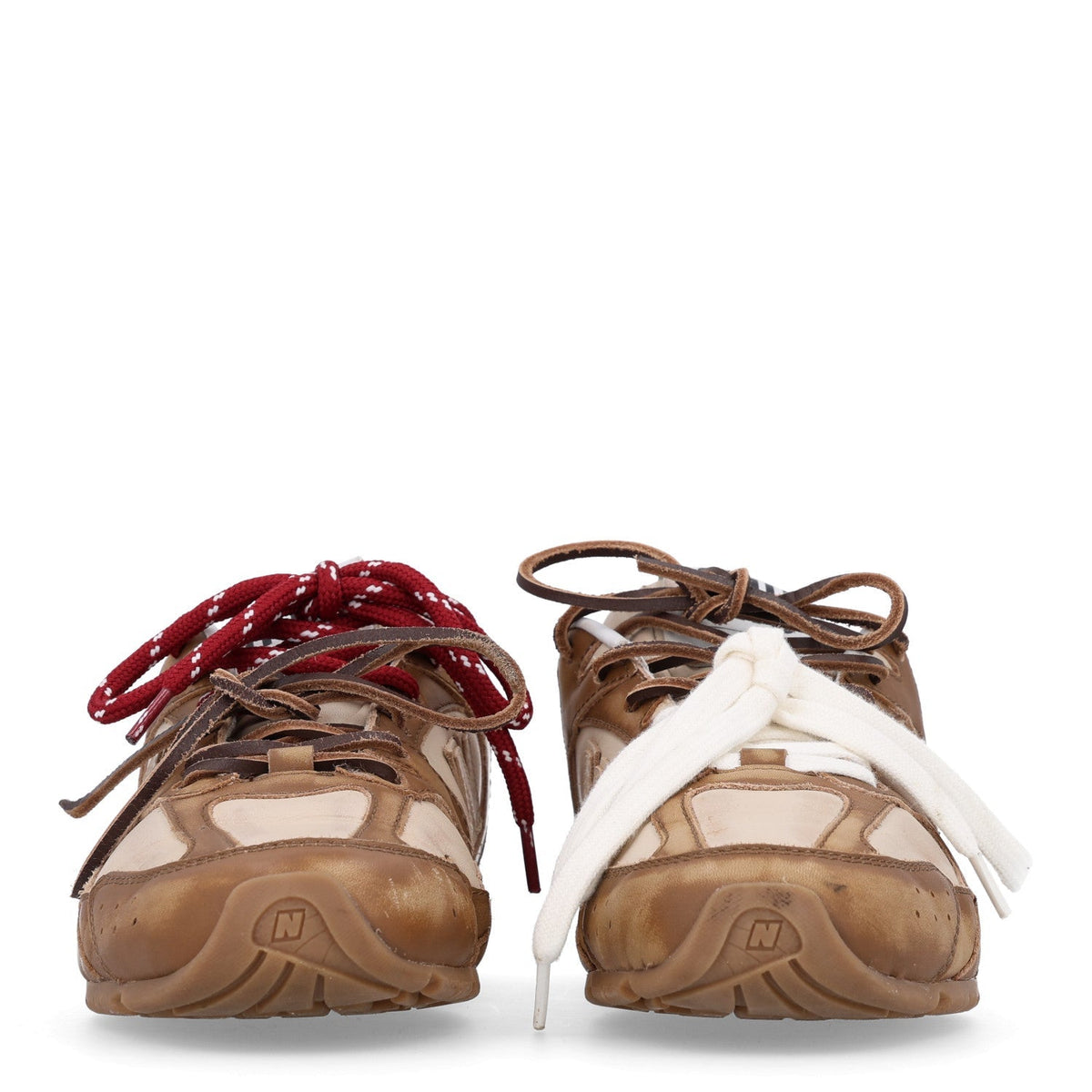 Miu Miu x New Balance Calfskin Women's 530 SL Sneakers 37 Cinnamon Travertine Gray