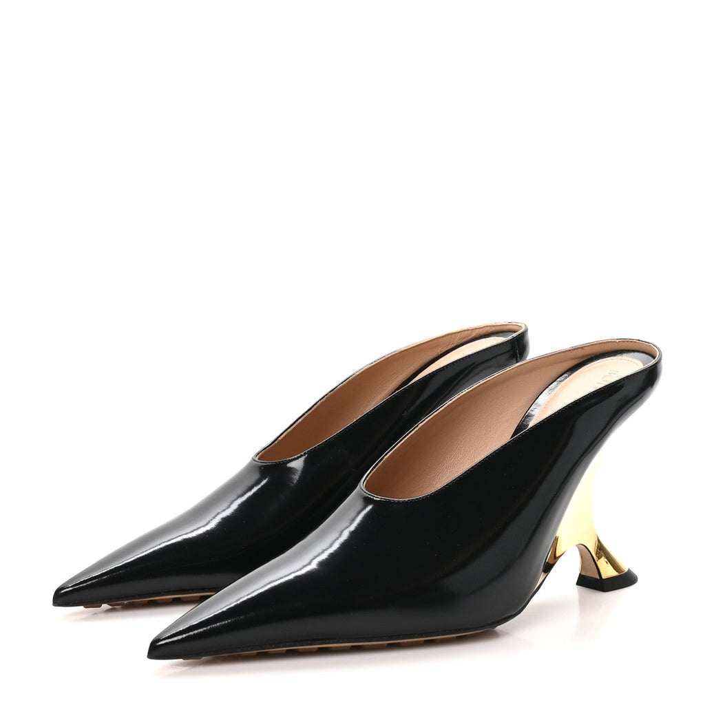 Bottega Veneta Latex Women's Rocket Mule Pumps 37 Black