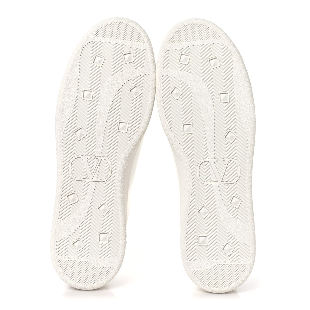 Valentino Garavani Calfskin Men's Backnet Sneakers 43.5 White