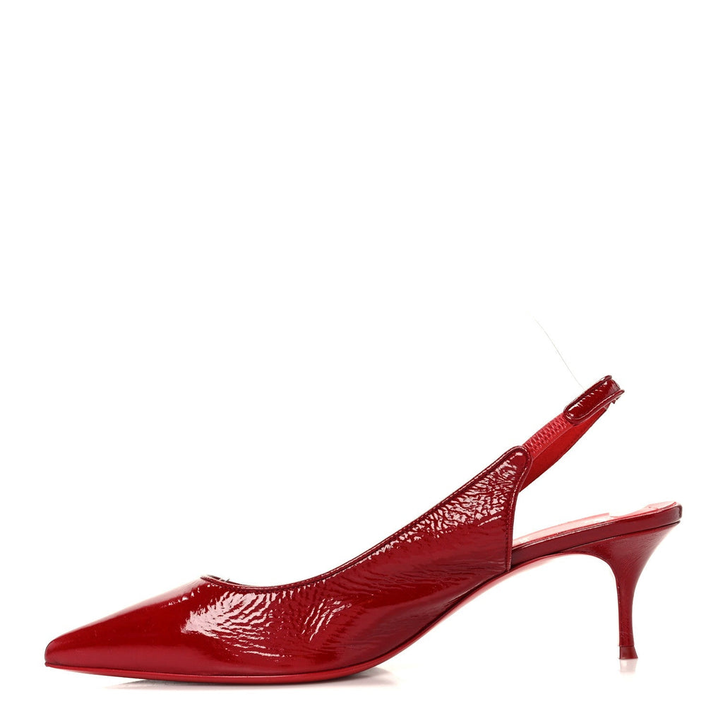 Christian Louboutin Patent Women's Vogue Sporty Kate 55 Slingback 40.5 Loubi
