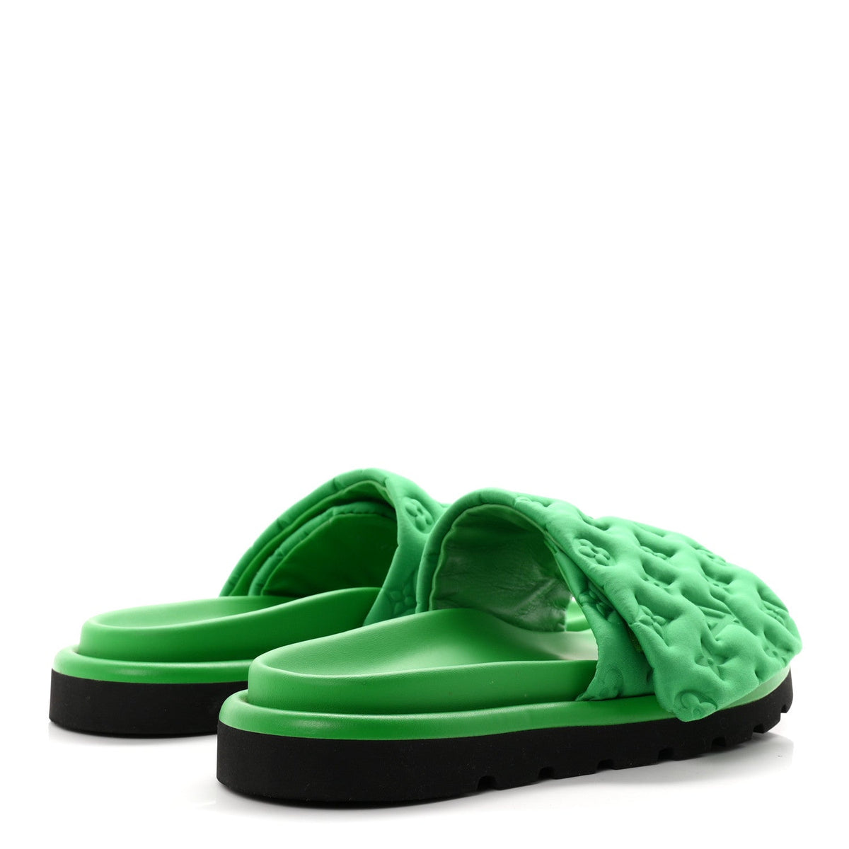 Louis Vuitton Technical Fabric Women's Pool Pillow Comfort Mules 41 Green