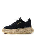 Christian Louboutin Toile Calfskin Espasneak Flat Women's Sneakers 36 Obscur
