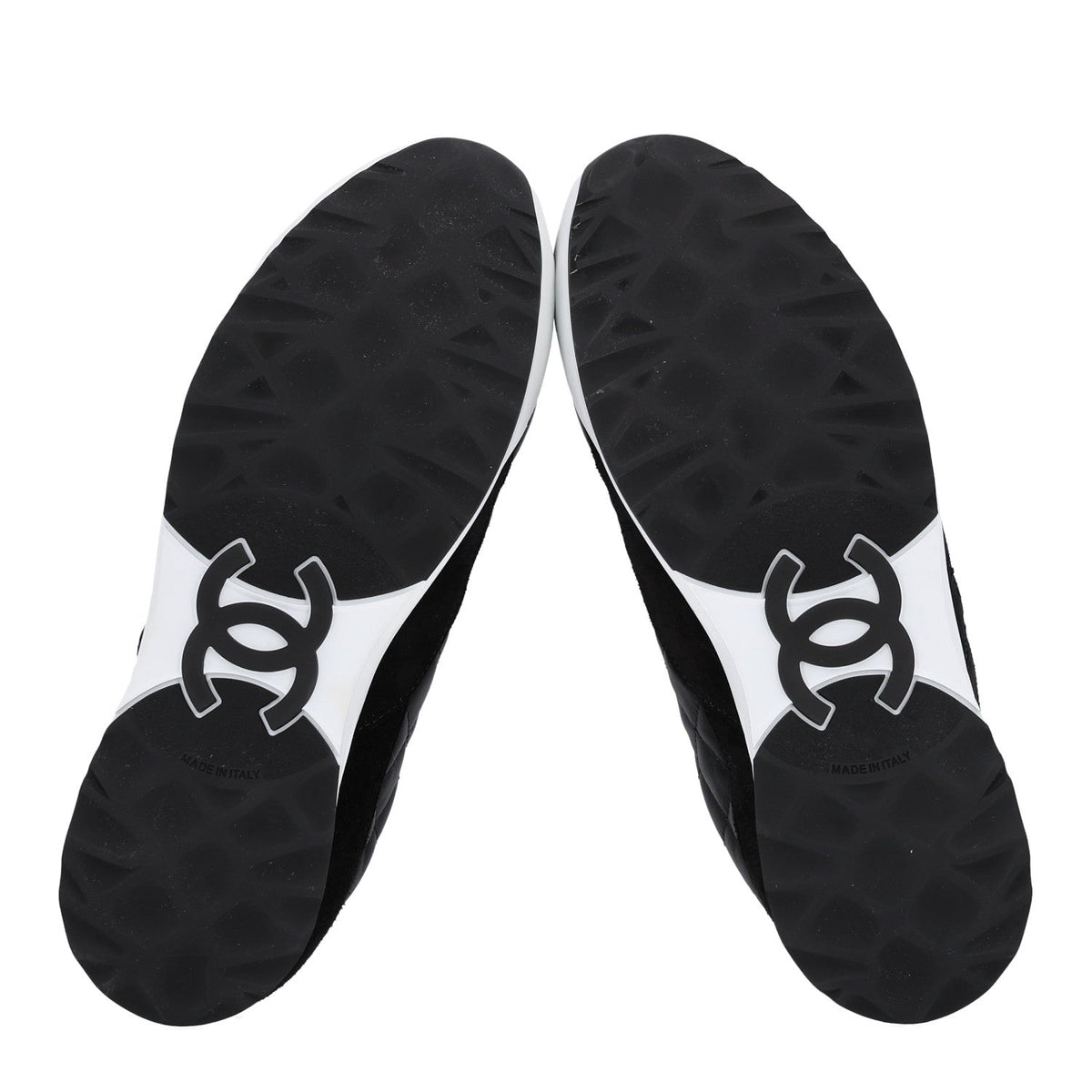 Chanel Suede Calfskin Quilted Women's Sneakers 36.5 Black