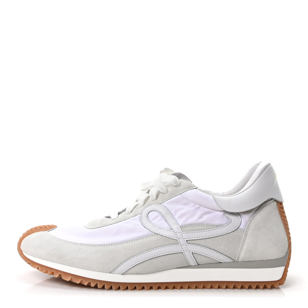 Loewe Nylon Suede Men's Flow Retro Runner Sneakers 45 White