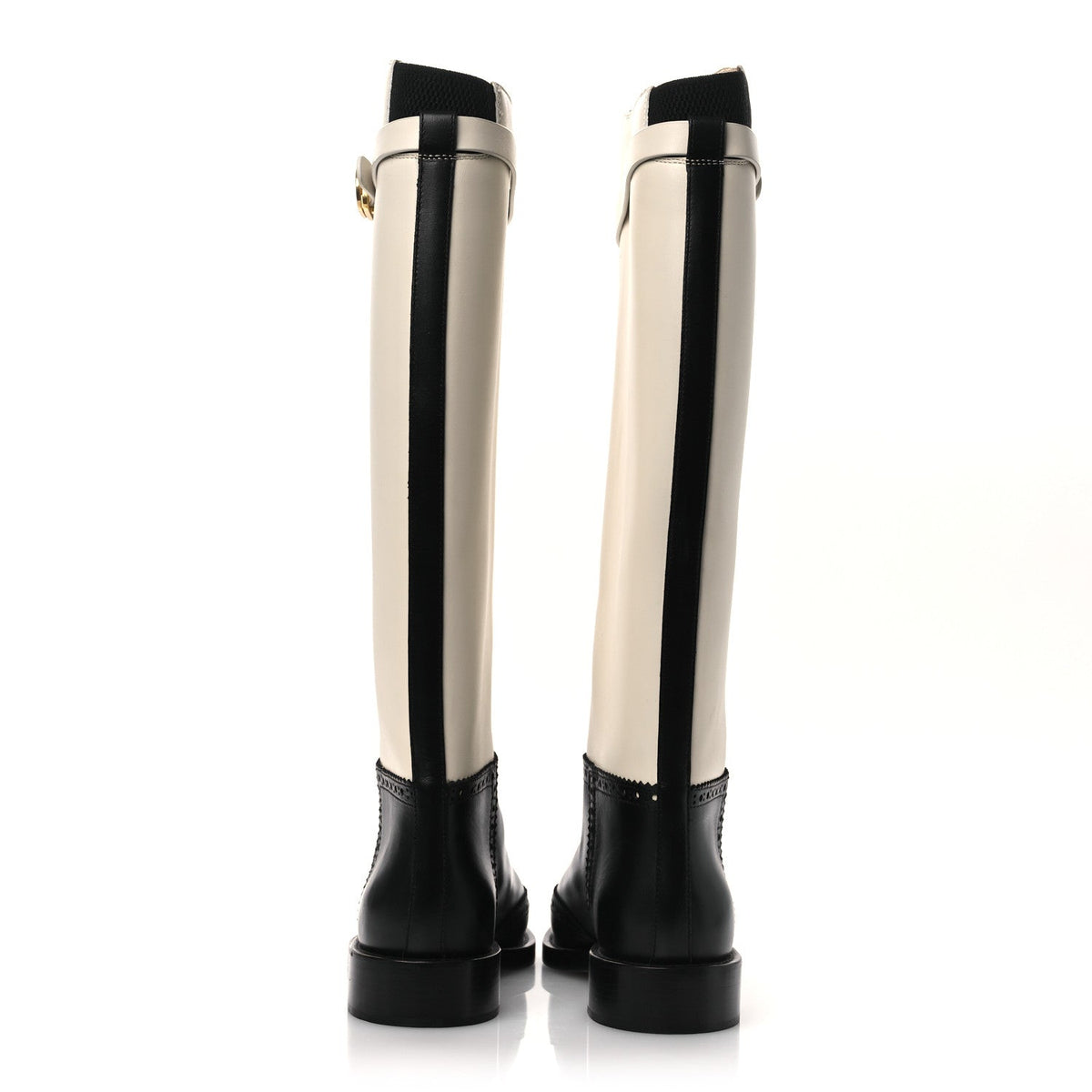 Christian Dior Calfskin Women's Empreinte High Boots 38 White Black