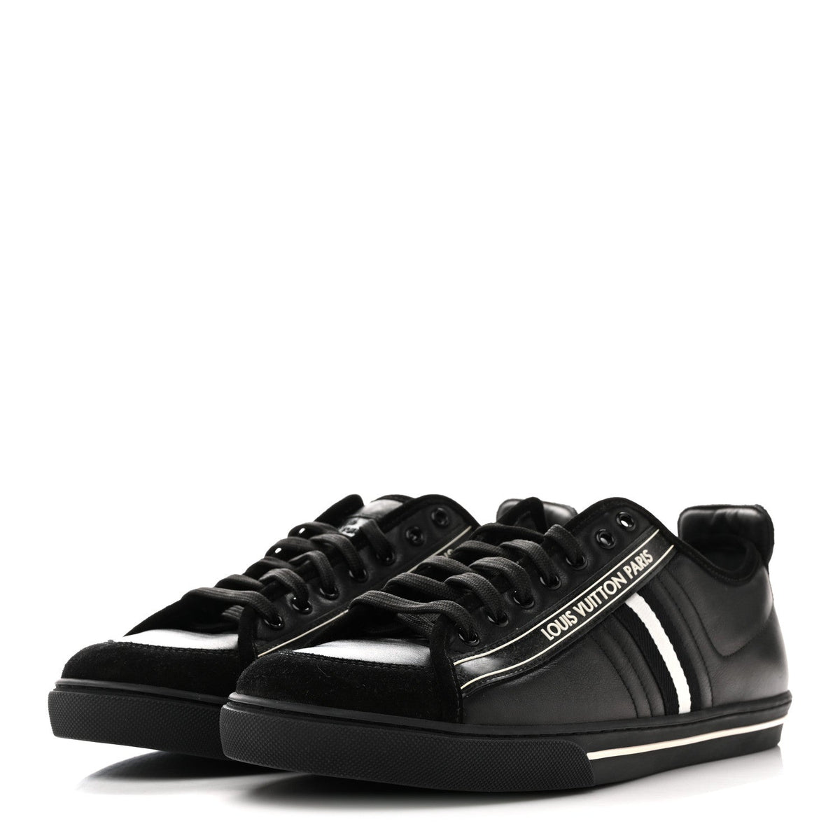 Louis Vuitton Calfskin Men's Cosmos Sneakers 8 Black