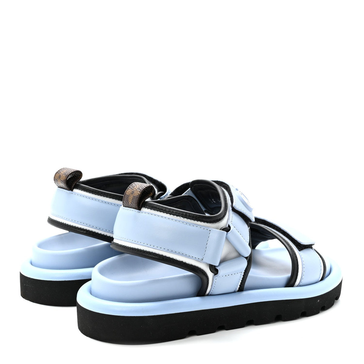 Louis Vuitton Calfskin Pool Pillow Flat Women's Comfort Sandals 36 Blue