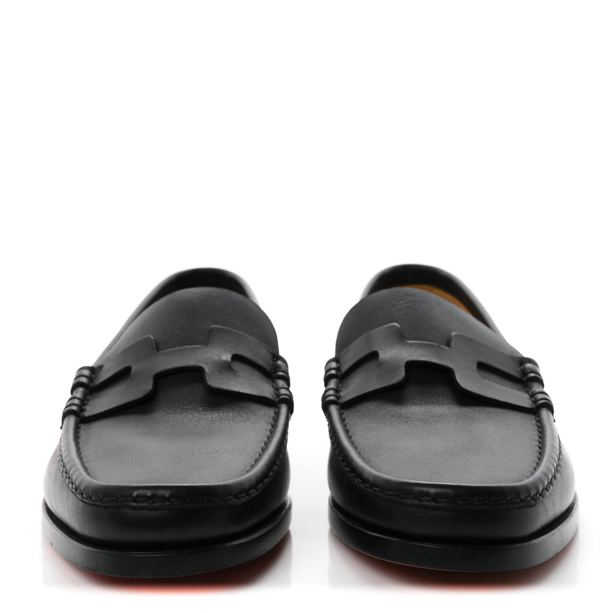 Hermes Calfskin Men's Kennedy Loafers 40.5 Black