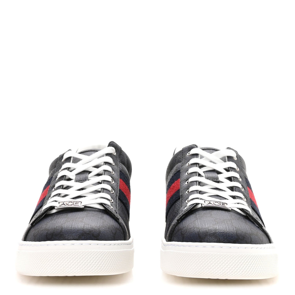Gucci GG Supreme Canvas Monogram Men's New Ace Sneakers 9.5 Dark Blue