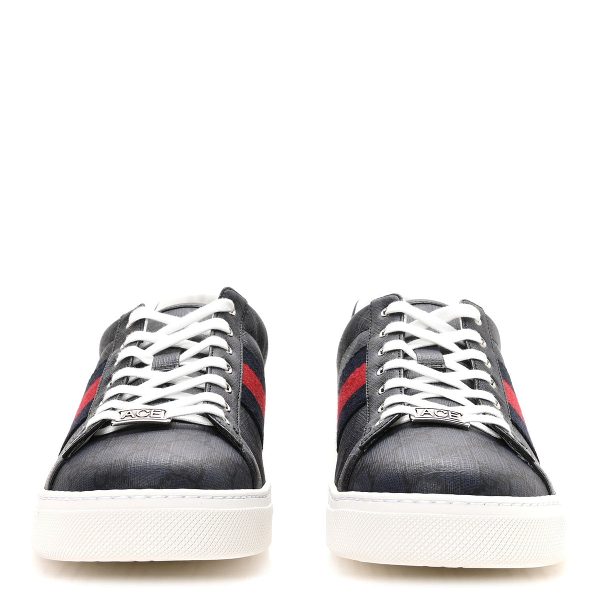 Gucci GG Supreme Canvas Monogram Men's New Ace Sneakers 9.5 Dark Blue