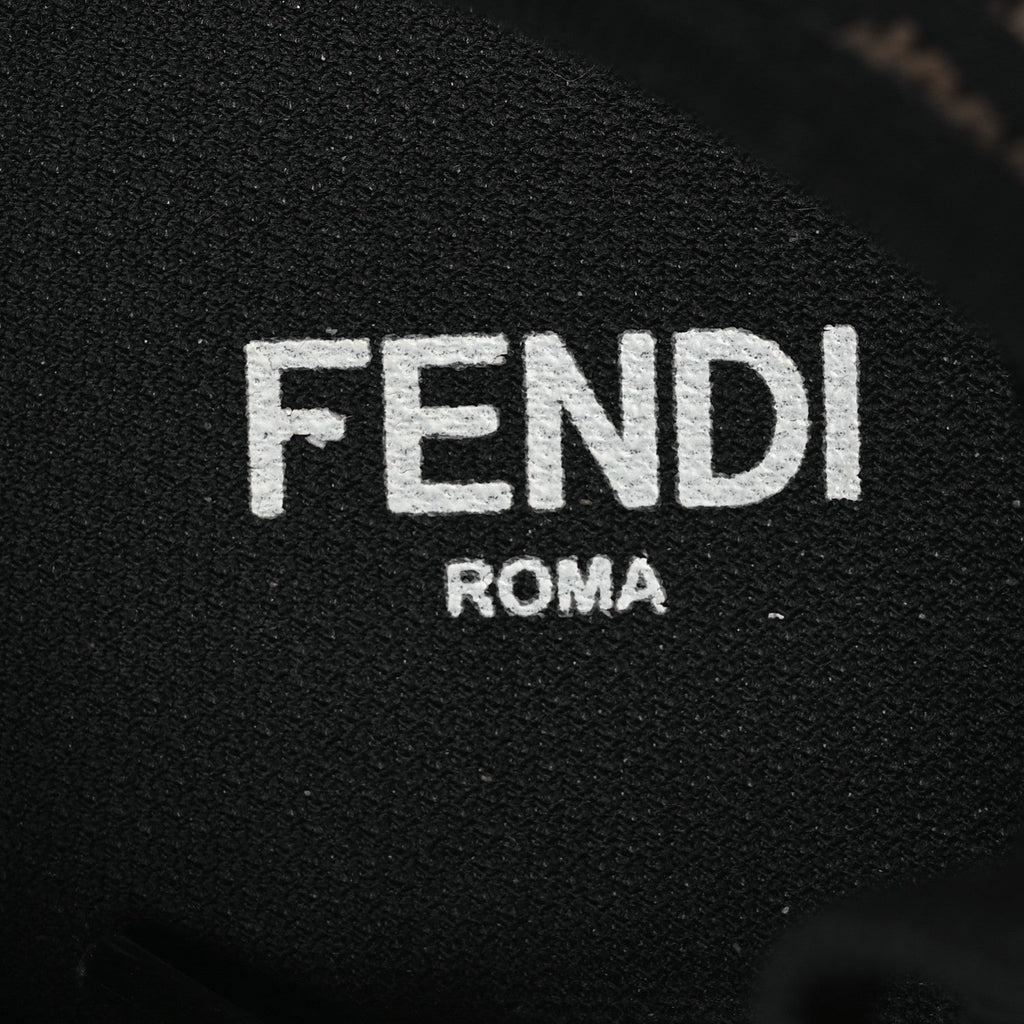 Fendi Fabric Women's FF Rise Low Top Sneakers 36.5 Tobacco Black