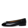 Chanel Lambskin Patent Cap Toe Women's Ballerina Flats Black
