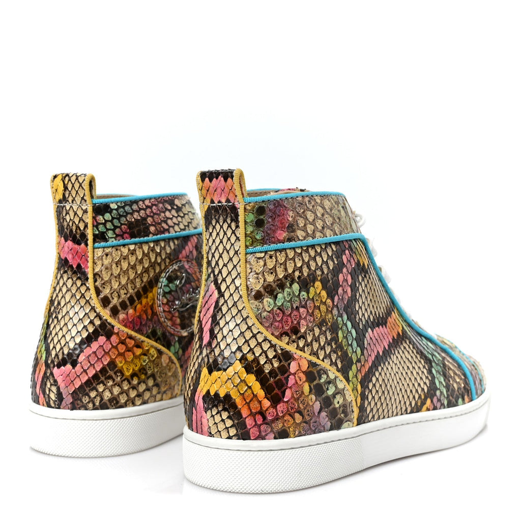 Christian Louboutin Snakeskin Men's Louis Flat Sneakers 40 Multicolor