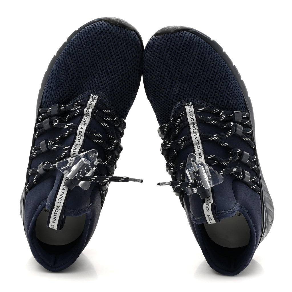 Louis Vuitton Neoprene Mesh Men's Fastlane Sneakers 37 Marine