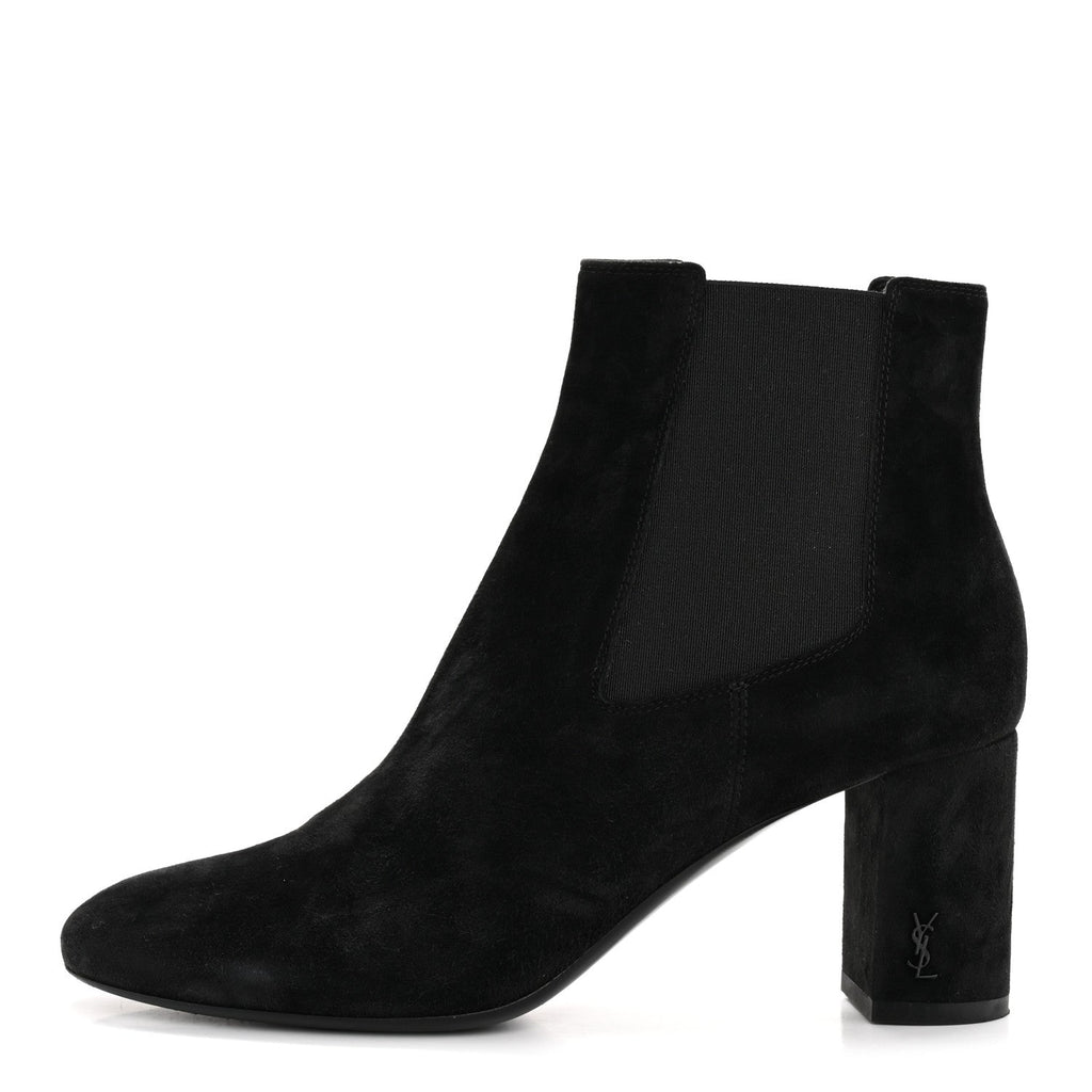 Saint Laurent Suede Women's Loulou Pin Booties 36 Black