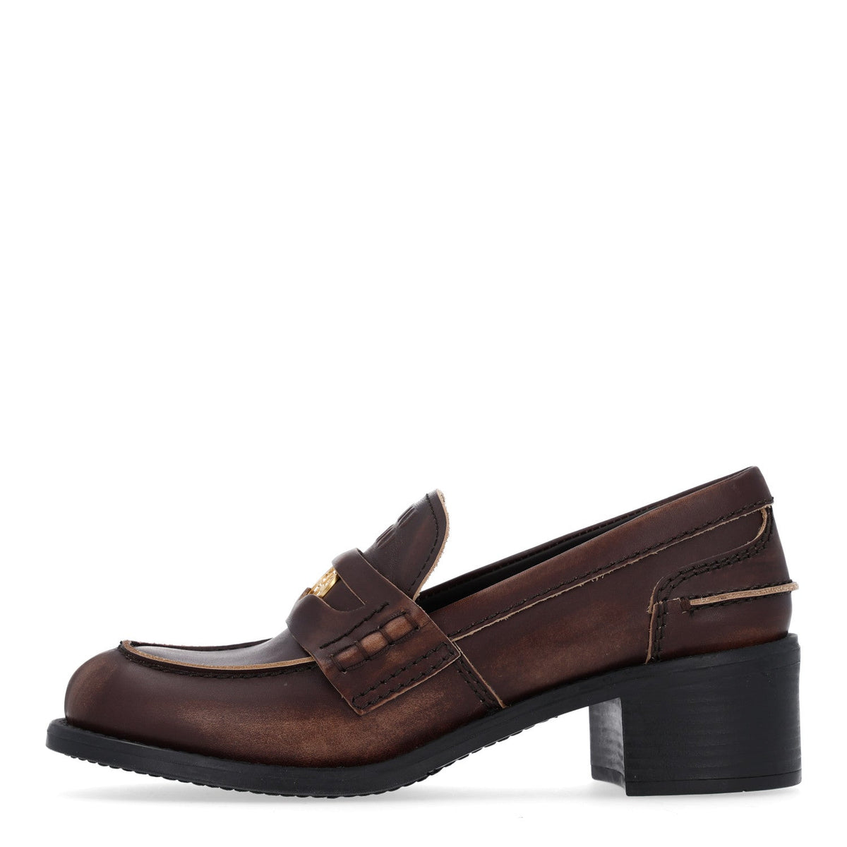 Miu Miuvitello Deco Penny Platform Loafers Ebano