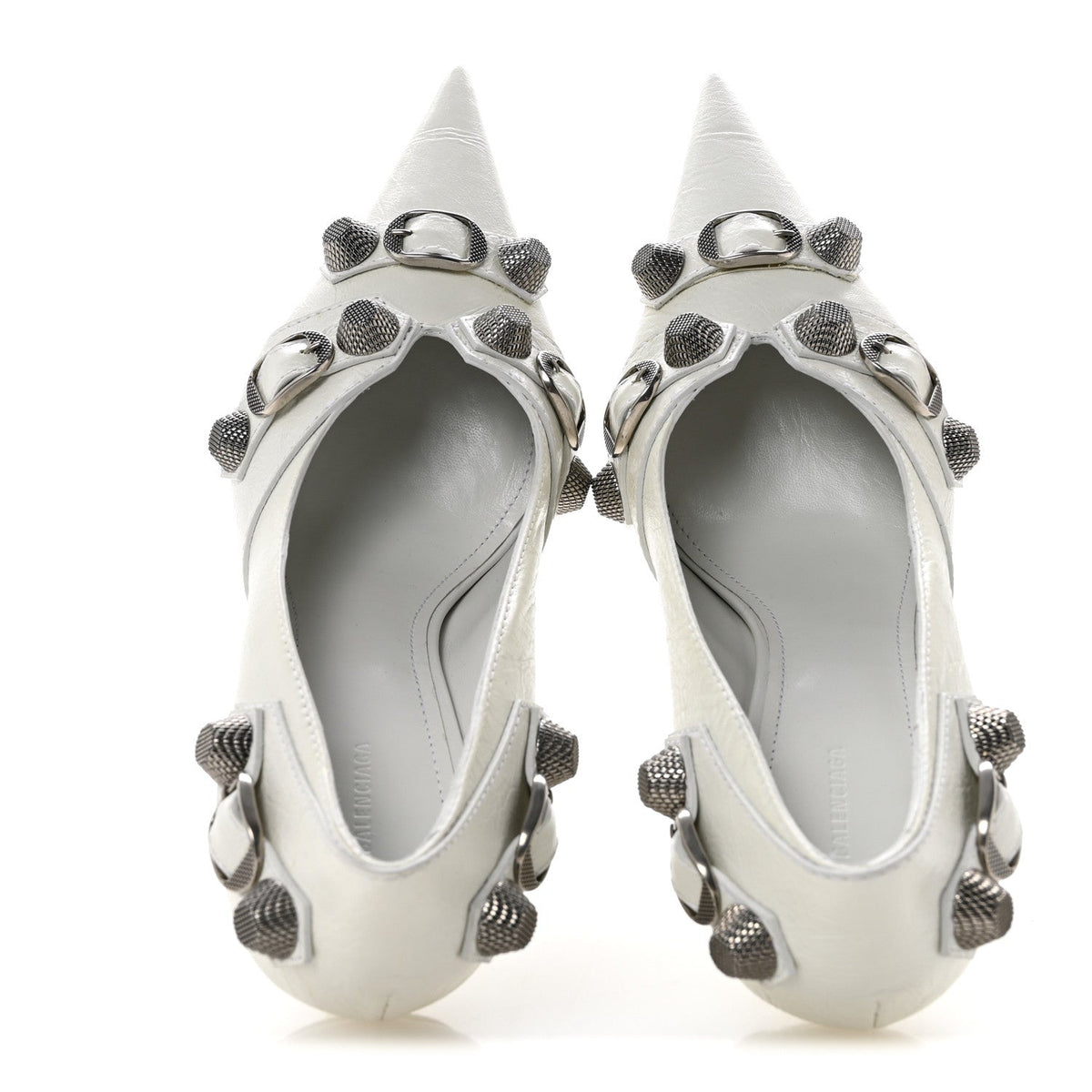 Balenciaga Agneau Women's Arena Cagole 90mm Pumps 38 White