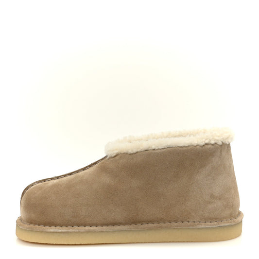 Miu Miu Shearling Suede Women's Ankle Boots 40 Deserto
