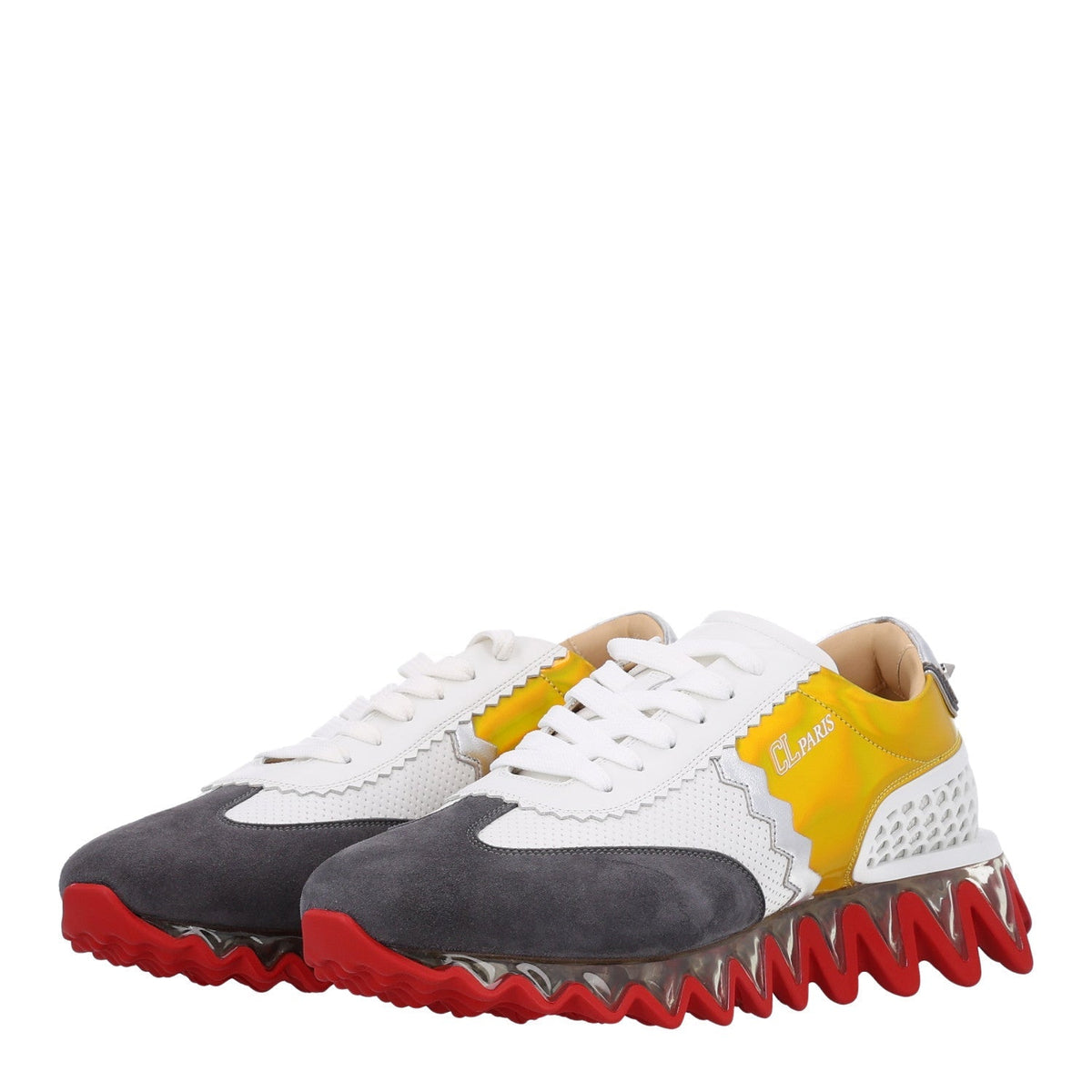 Christian Louboutin Suede Calfskin Men's Loubishark Sneakers 43 Versio