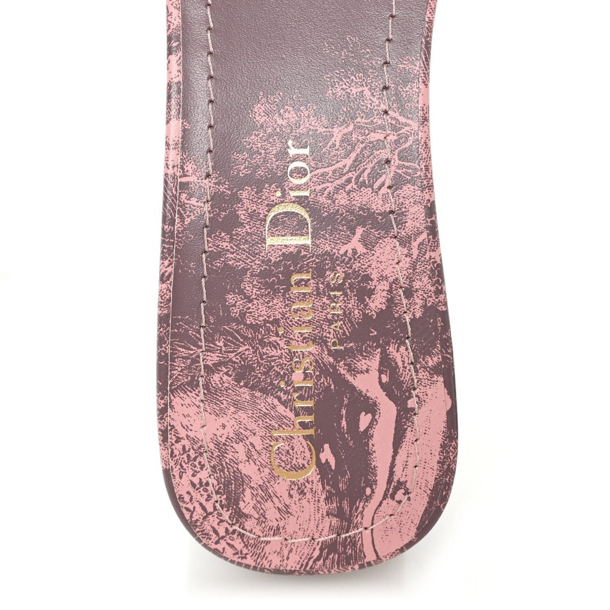 Christian Dior Canvas Toile De Jouy Women's Dway Slide Sandals 37.5 Quartz Grey